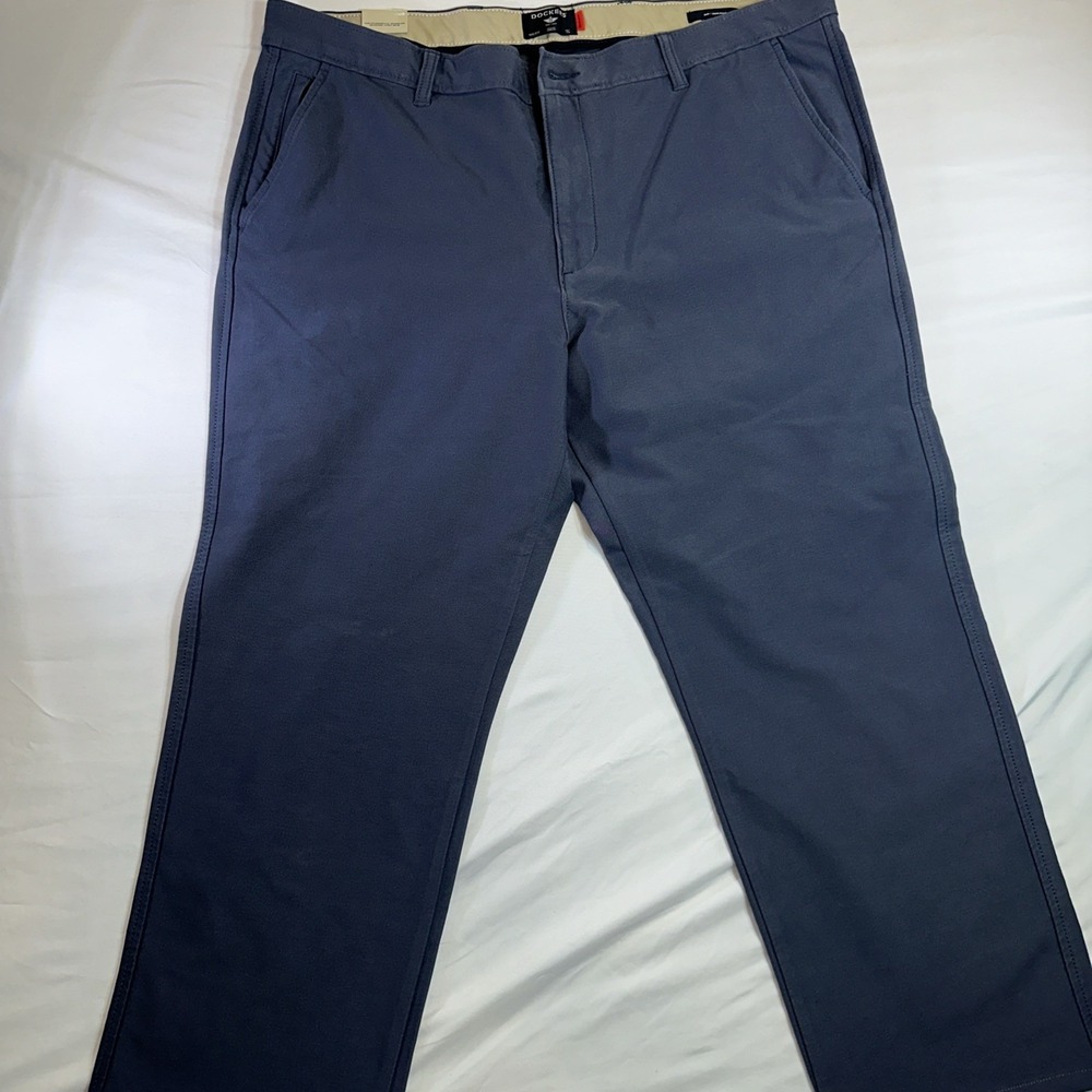 Dockers Pants Mens 38x29 Gray Slim‎ Fit Straight Leg Tech Performance NEW